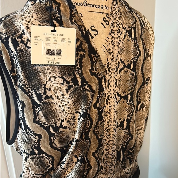 Sandra Darren Black and Gray Jumpsuit with Animal Print - Picture 4 of 9